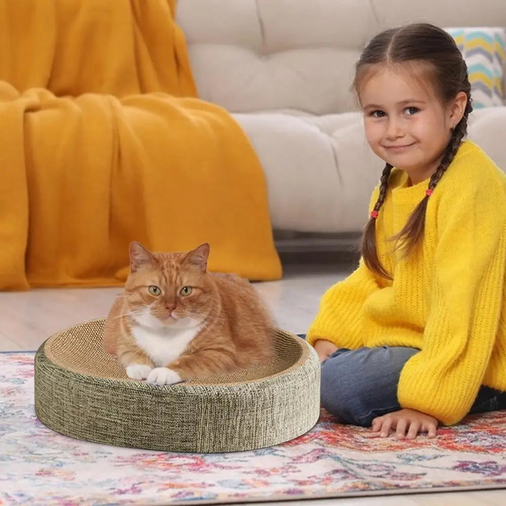 Oval Sisal Cat Scratching Bed – Wear-Resistant Pet Sleeping Mat for Cats
