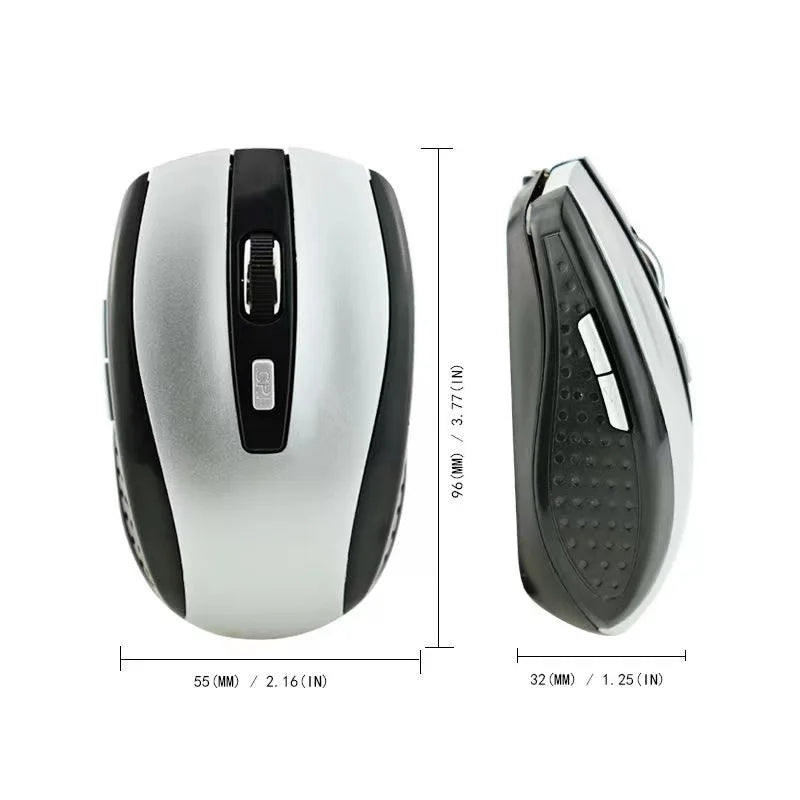 Ergonomic Wireless Optical Mouse – 6D Gaming Peripheral for PC Laptop