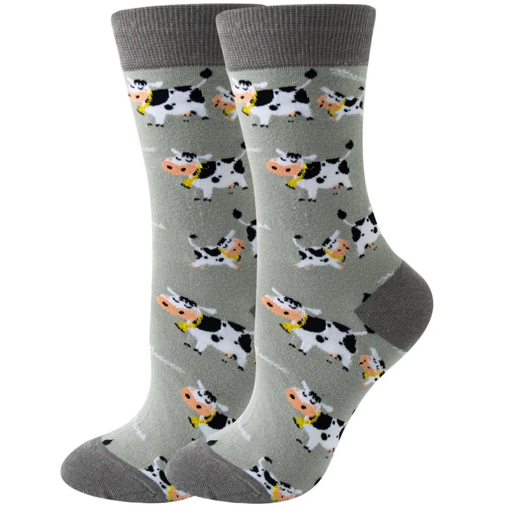 Colorful Cartoon Animal Crew Socks – Fun Harajuku Apparel for Men and Women
