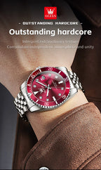 Stainless Steel Quartz Watch – Luminous Calendar Wristwatch for Business Men