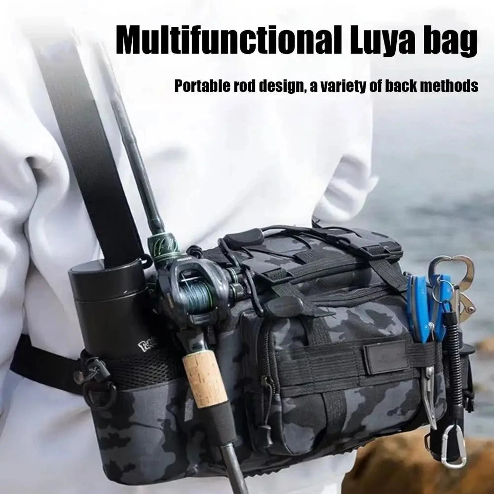 Portable Fishing Shoulder Bag – Rod Holder Storage for Outdoor Sports