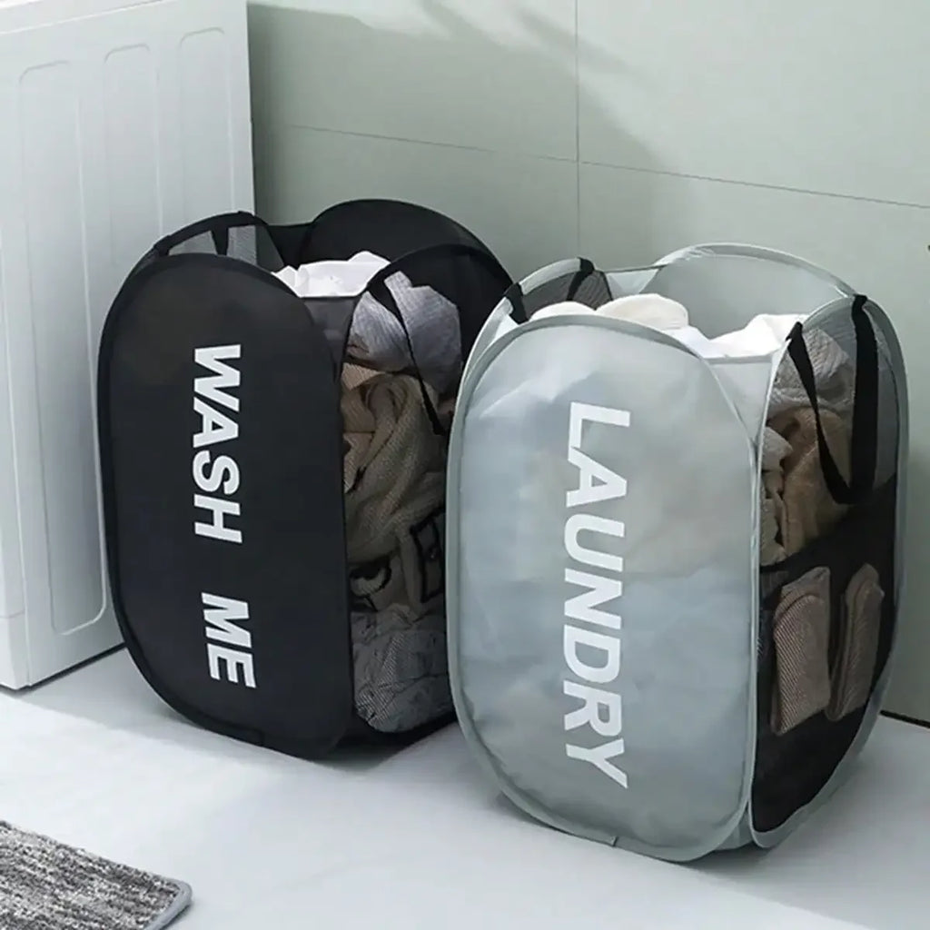 Collapsible Mesh Laundry Hamper – Breathable Pop-Up Basket for Dorm and Travel