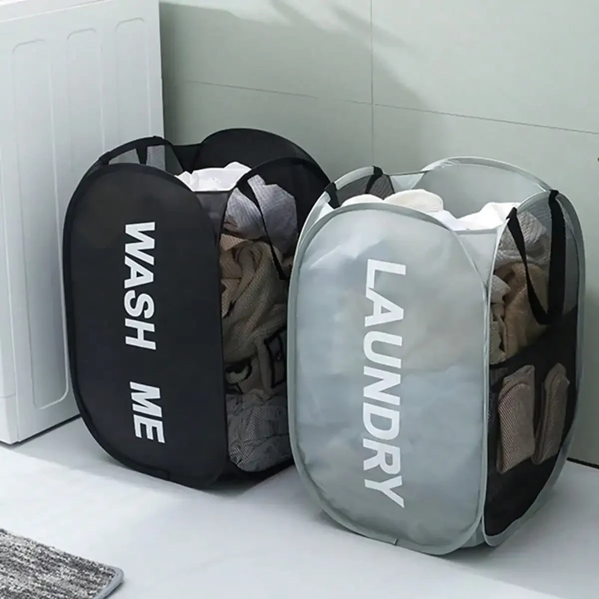 Collapsible Mesh Laundry Hamper – Breathable Pop-Up Basket for Dorm and Travel
