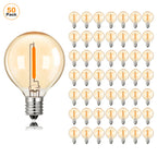 G40 Gold Tint LED Filament Bulbs – Dimmable Glass Globe for Outdoor Decor