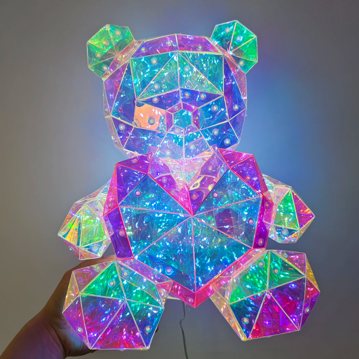 LED Teddy Bear Night Light – 30cm Colorful Plush Gift for Bedroom Decor