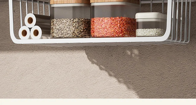 Iron Under Cabinet Hanging Baskets – Heavy Duty Storage for Kitchen Pantry