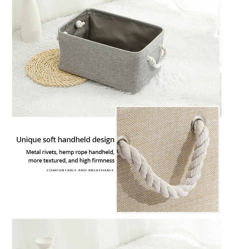 Folding Linen Storage Basket – Fabric Organizer for Wardrobe and Laundry