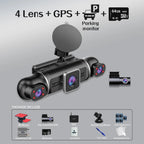 4-Lens 360 Dash Cam – HD WiFi GPS Car Recorder for 24h Parking Monitoring
