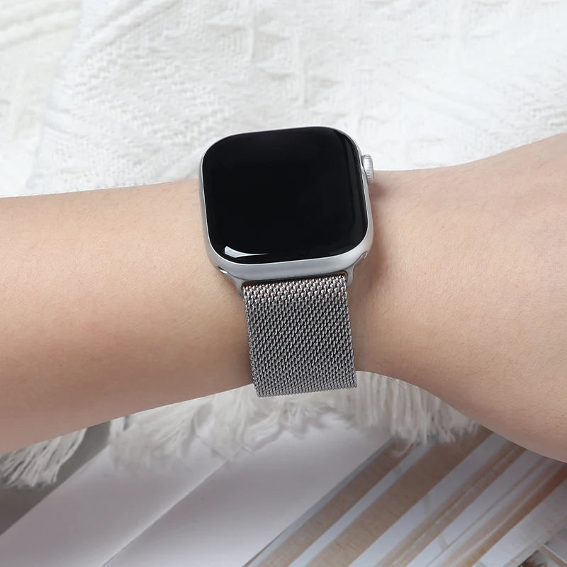 Stainless Steel Milanese Loop – Metal Band for Apple Watch Series 1-10 Ultra
