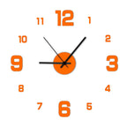 Frameless DIY Wall Clock – Modern Silent Decal for Home and Office Decor