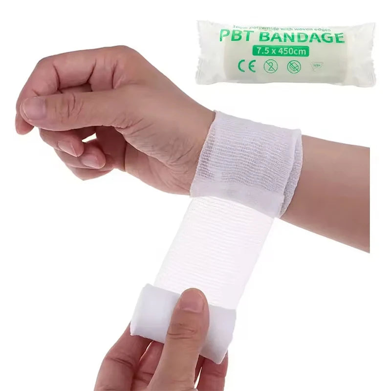 PBT Elastic Bandages – Absorbent Cotton Core for First Aid Wound Dressing