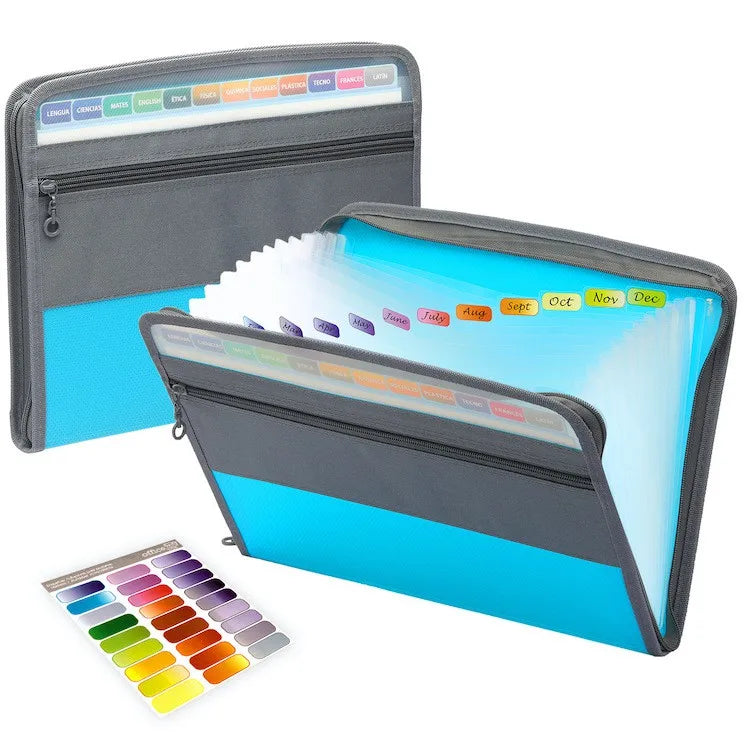 Expanding Accordion File Organizer – 13 Pockets with Zipper for Office