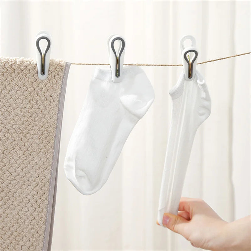 Plastic Clothes Pins with Basket – Laundry Hanging Clips for Socks and Underwear