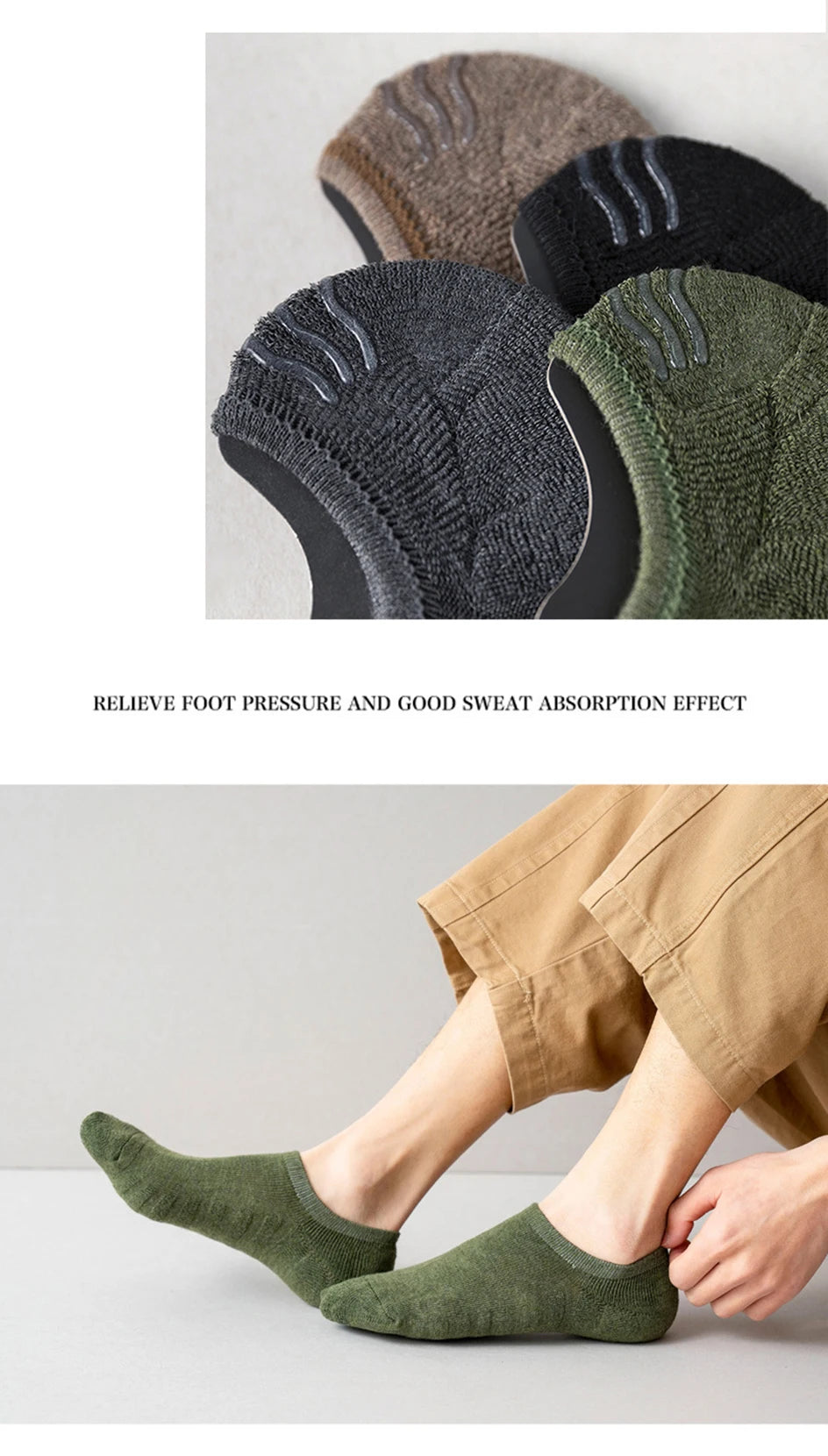 Cotton Low-Cut Ankle Socks – Breathable Casual Footwear for Men