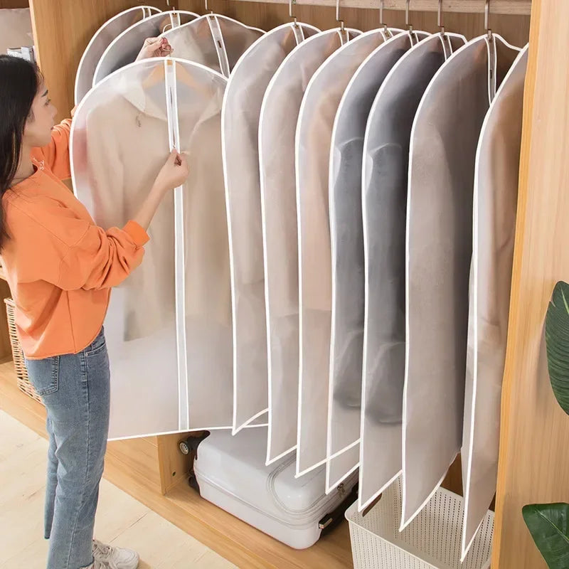 Transparent Zippered Garment Bag – Dustproof Cover for Suit and Dress Storage
