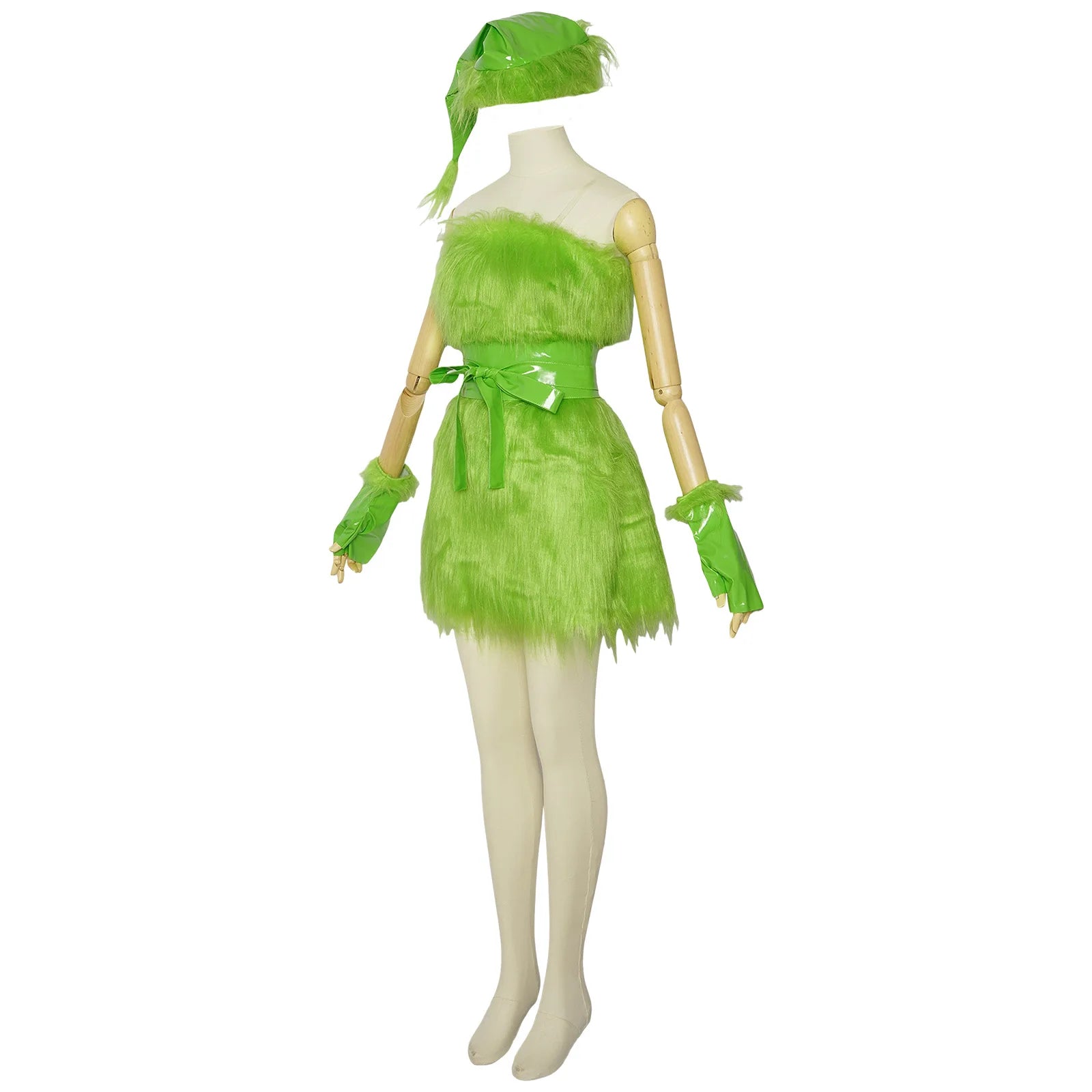 Furry Green Monster Costume – Adult Cosplay Outfit for Christmas Halloween