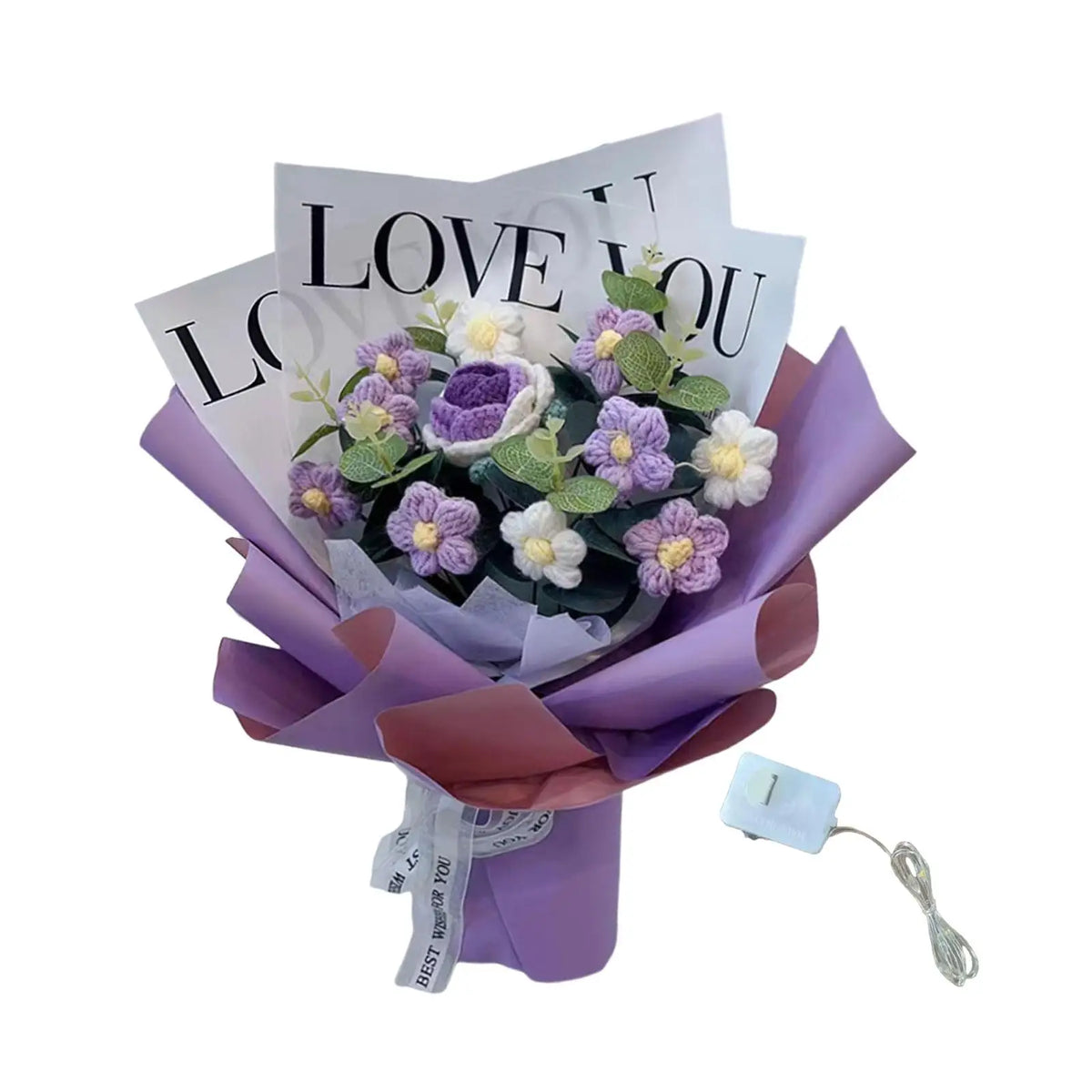 Handmade Crochet Flower Bouquet – Knitted Floral Decor for Gift Giving