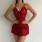 Lace Lingerie Set – Sheer Suspender Nightdress for Sexy Sleepwear