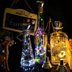 Solar Wine Bottle LED Fairy Lights – Decorative Garland for Home and Weddings