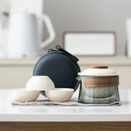 Portable Travel Tea Set – Ceramic Teapot and Cups for Camping
