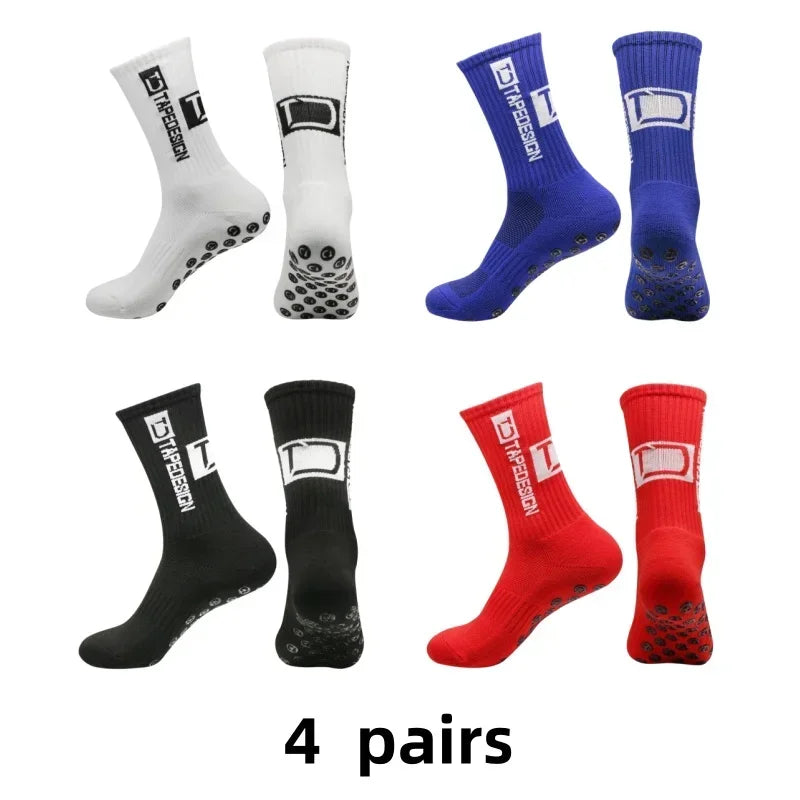 Non-Slip Silicone Grip Sports Socks – Mid-Calf Athletic Gear for Football Yoga