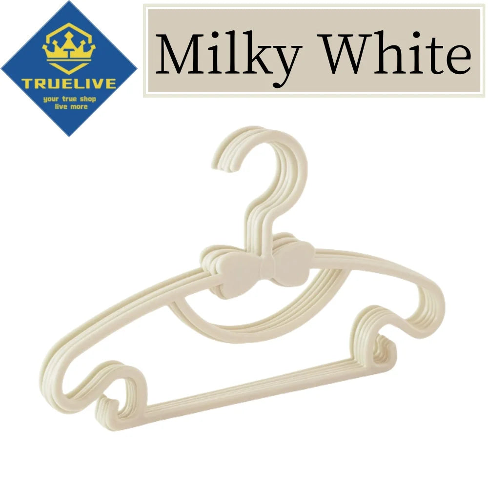 Bowknot Plastic Kids Clothes Hangers – Durable Clothing Organizers for Nursery