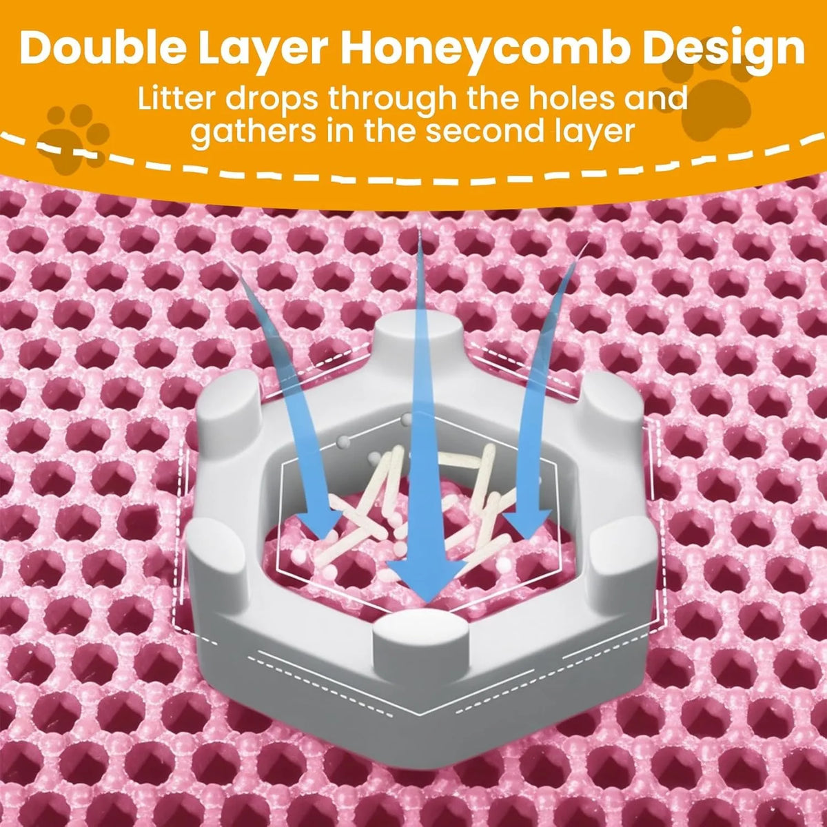 Double Layer Cat Litter Mat – Waterproof Non-Slip Pad for Pet Cleanliness