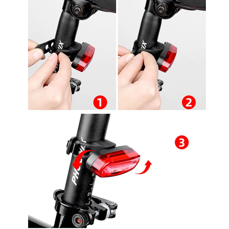 USB Rechargeable LED Bike Tail Light – Waterproof Safety Lamp for Cycling
