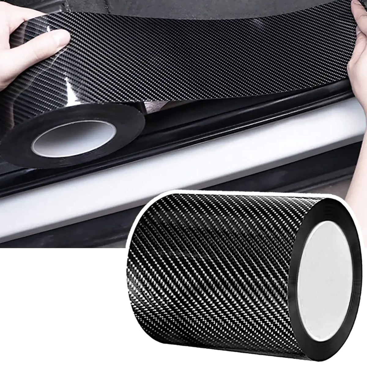 Nano Carbon Fiber Car Trim – Adhesive Vinyl Protector for Vehicle DIY Wrap