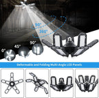 LED Garage Light – 11 Adjustable Panels for Workshop Industrial Lighting