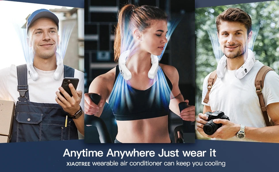Portable Neck Fan – 6000mAh Wearable Air Conditioner for Outdoor Summer Cooling