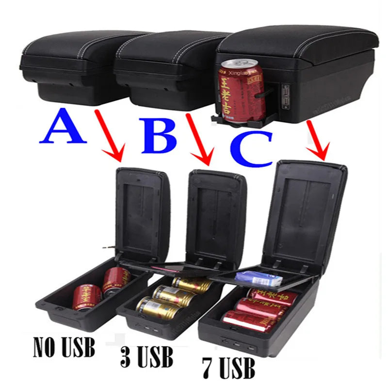 Center Console Armrest Box – Storage Organizer for Peugeot 208 and 2008