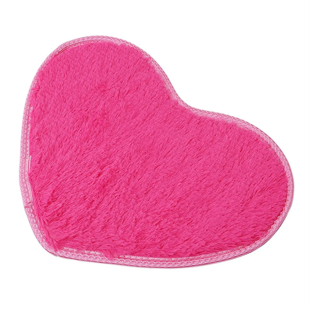Faux Sheepskin Heart Rug – Large Fluffy Area Carpet for Bedroom Decor