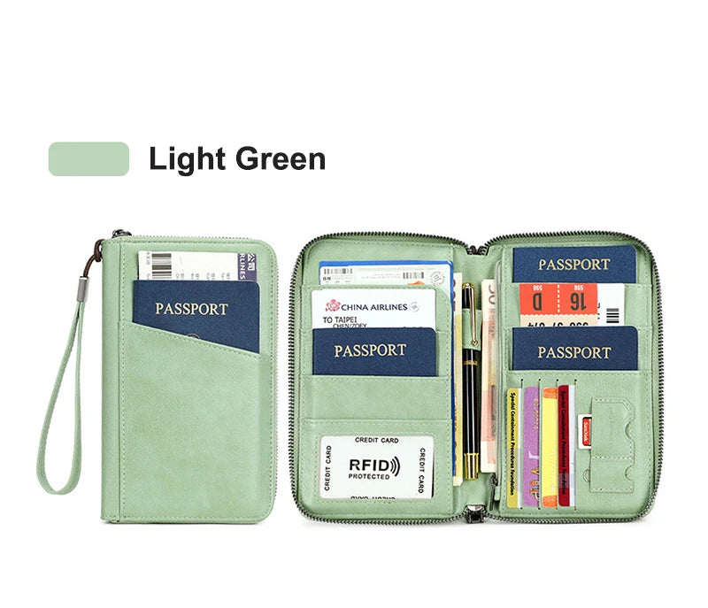 RFID Leather Passport Wallet – Anti-Theft Card Holder for Travel