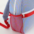 Seersucker Striped Backpack – Classic Kids Book Bag for Preschool