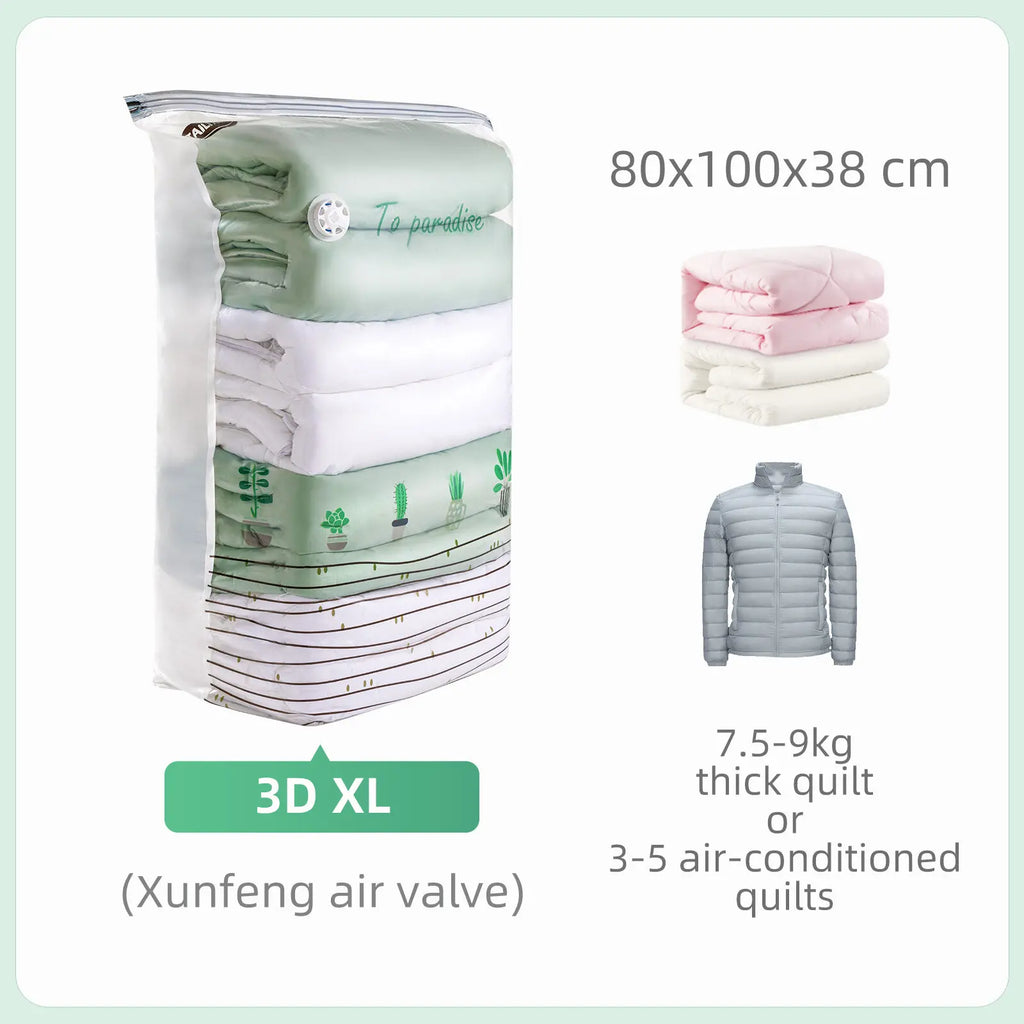 Cubic Vacuum Storage Bags – Large Plastic Compression Seals for Travel Packing
