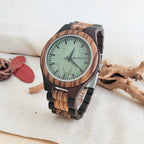 Vintage Wooden Wristwatch – Personalized Leather Strap for Birthday Gift