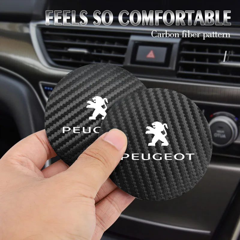 Silicone Car Cup Coasters – Non-Slip Waterproof Interior Pads for Peugeot