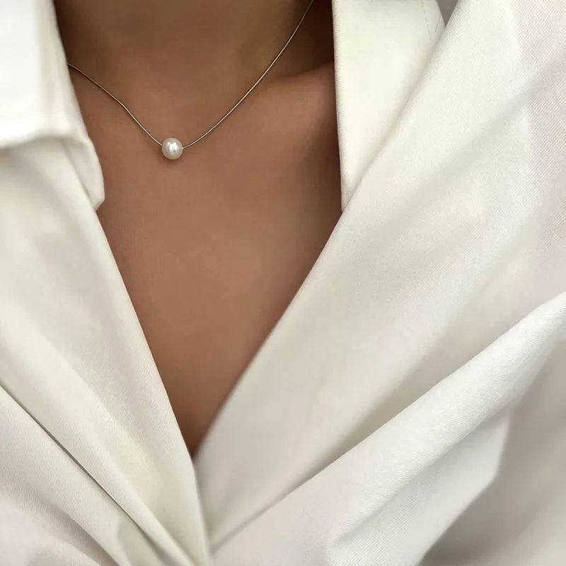 Multi-layer Pearl Choker Necklace – Black Ribbon Accessory for Wedding Gifts