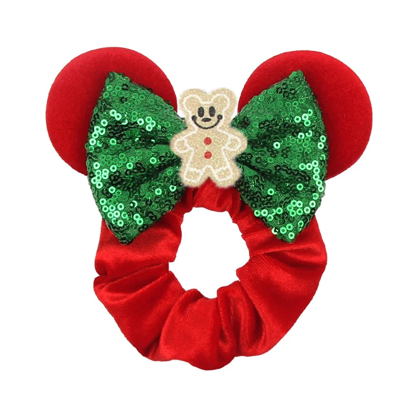 Velvet Sequin Mouse Ear Scrunchies – Elastic Hair Accessories for Kids Party