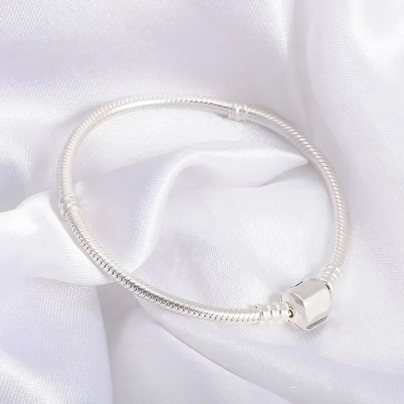 925 Sterling Silver Snake Chain Bracelet – Handmade Jewelry for Women