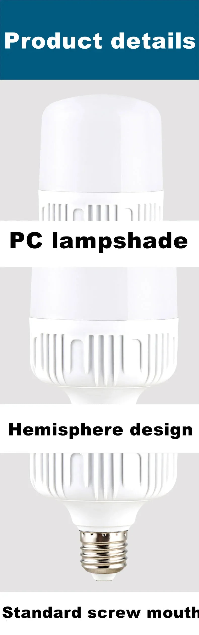 100W E27 LED Light Bulb – High Brightness Eye Protection for Home Lighting