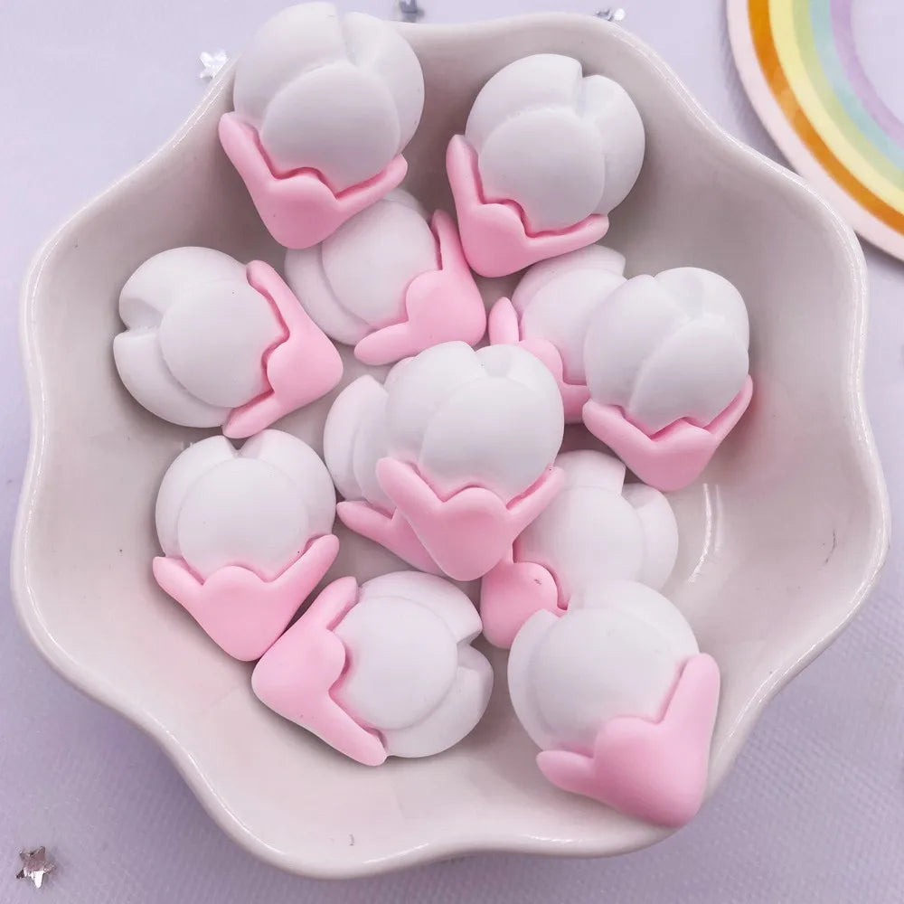 Resin Cherry Blossom Flatbacks – Colorful DIY Stones for Scrapbook Crafts