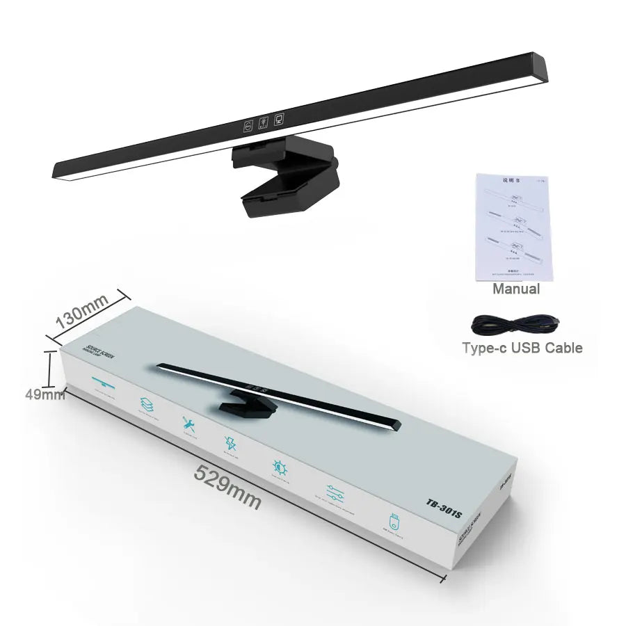 50cm Computer Monitor Light Bar – Stepless Dimming USB Lamp for Study Reading