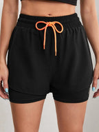 High Rise Yoga Shorts – Two-in-One Athletic Apparel for Gym Running