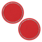 Bling Rhinestone Car Coasters – Anti-Slip Cup Holder Mats for Auto Interior
