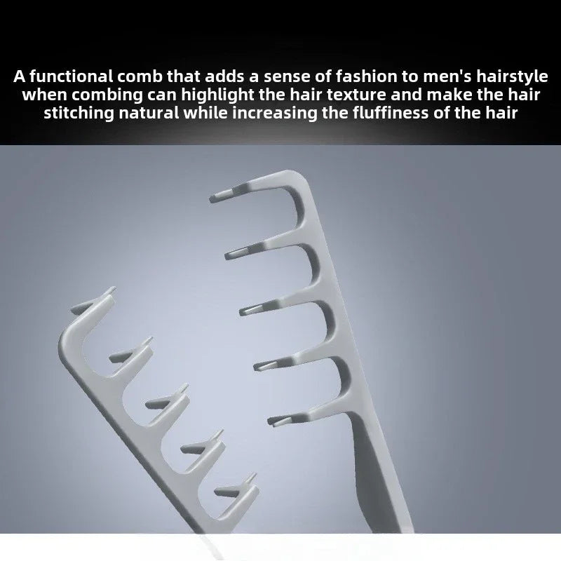 Wide-Tooth Volumizing Comb – Fluffy Texture Tool for Men Hair Styling