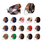 Woven Elastic Canvas Belt – Stretch Braided Buckle Strap for Casual Jeans