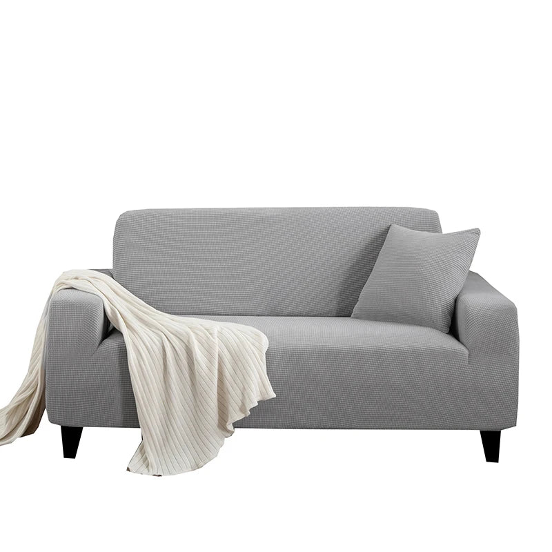Jacquard Stretch Sofa Cover – Elastic Slipcover for L Shape and Standard Couches