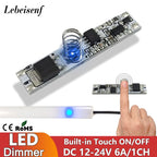 LED Touch Dimmer Switch – Aluminum 12V 24V Controller for Cabinet Lighting